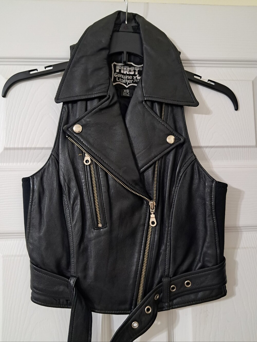 Women's Black Biker Vest